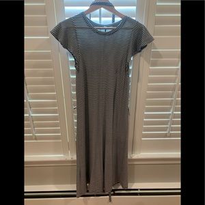 Casual soft striped navy dress.